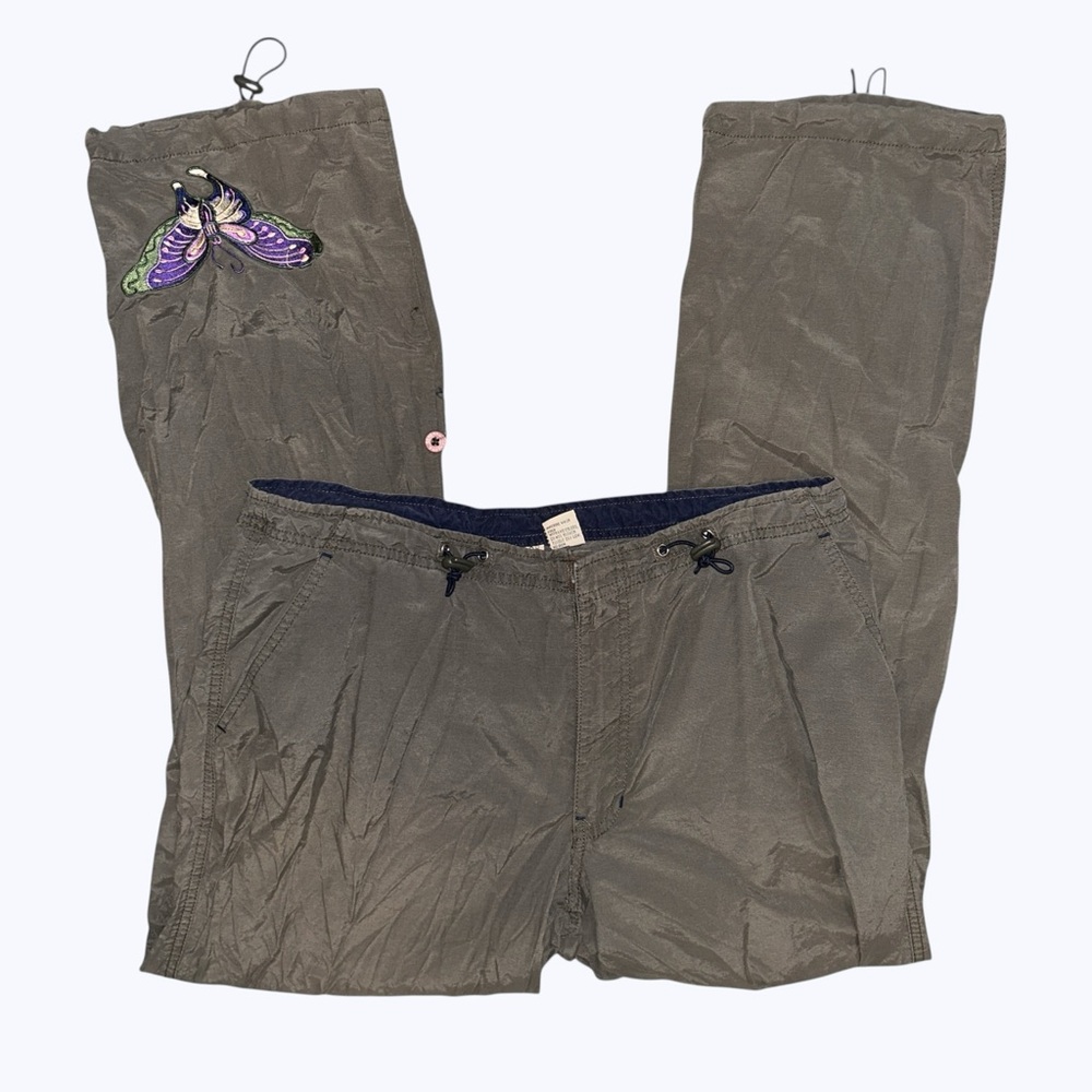 Green Cargo Pants with Butterfly Patch